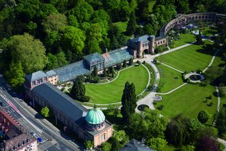 Aerial view of Karlsruhe Botanical Gardens