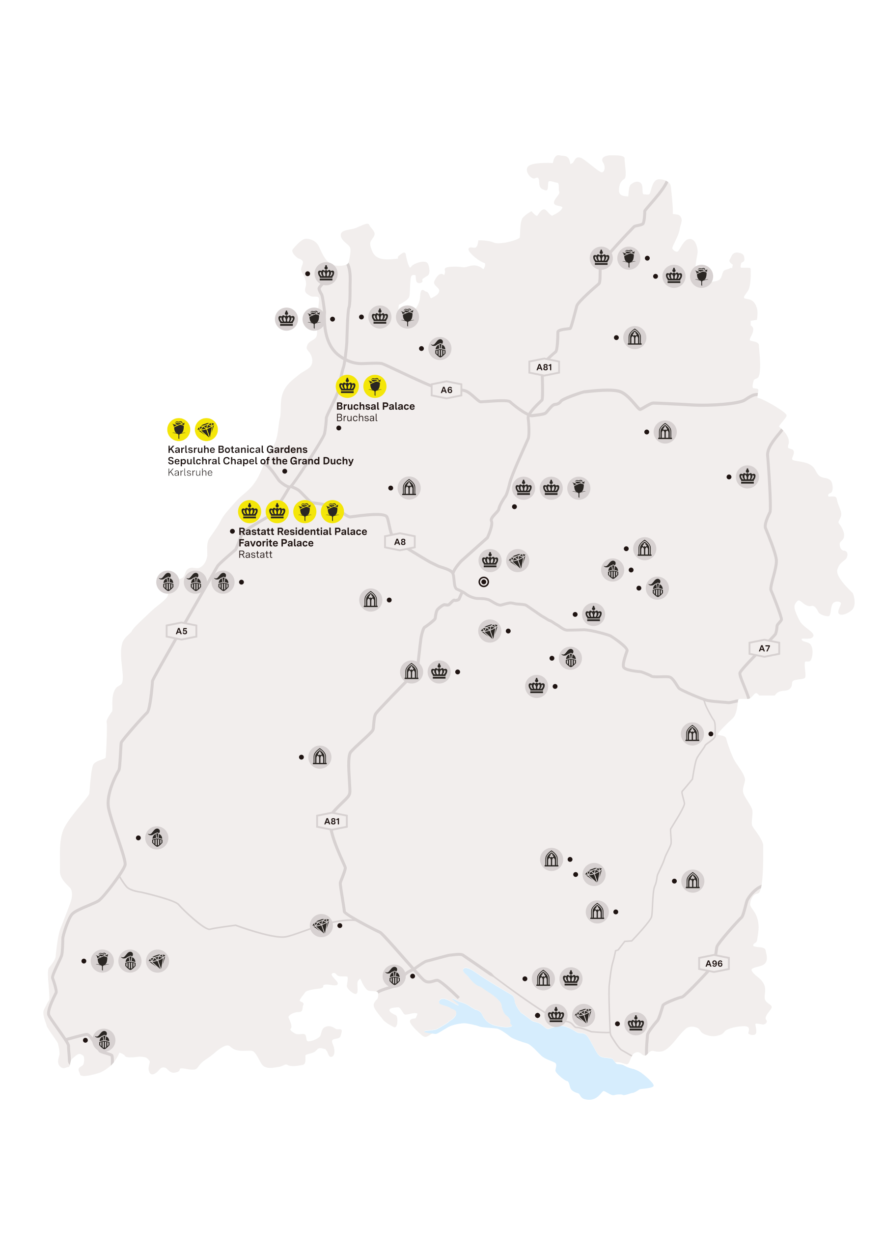 journey map, Illustration: Staatliche Schlösser und Gärten Baden-Württemberg, JUNG:Kommunikation GmbH