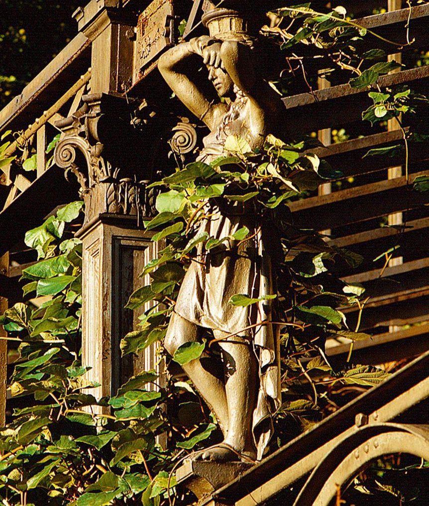 Detail of the façade of the greenhouse