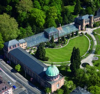 Aerial view of Karlsruhe Botanical Gardens