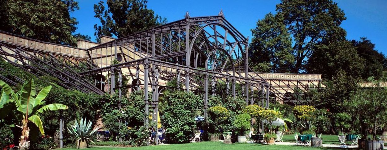 Jardin botanique de Karlsruhe, plantations et bâtiments